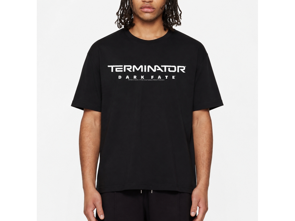 Rockinstone Terminator Dark Fate Dark Fate Logo Black Adult T-shirt Size:l