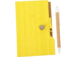 Prático Com Caneta, Multifuncional, Portátil, Com Capa De Madeira, Ideal Para Estudantes E Gokoco