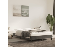 Estrutura De Cama Sem Colchão 120x200 Cm Veludo Cinzento-escuro