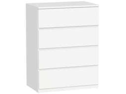 Cômoda com 4 Gavetas, Sem Puxadores, Design Minimalista, 60 X 40 X 80 Cm, Branca CHEZMOI