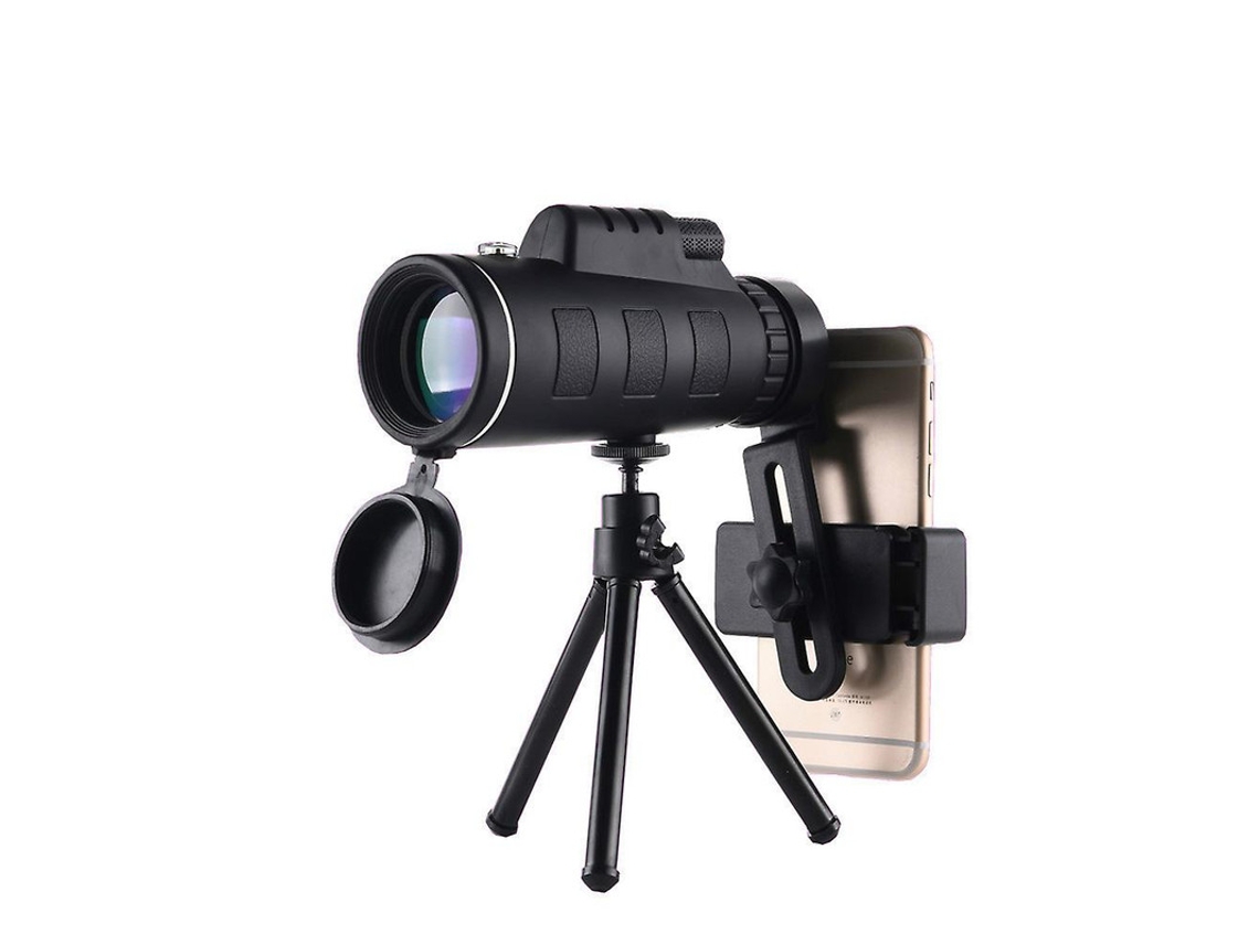 Monóculo Hd 40x60 Alta Potência Ip68 Suporte Smartphone Tripé Observação Pássaros Acampamento Caminhada Vida Selvagem Preto Bestvite