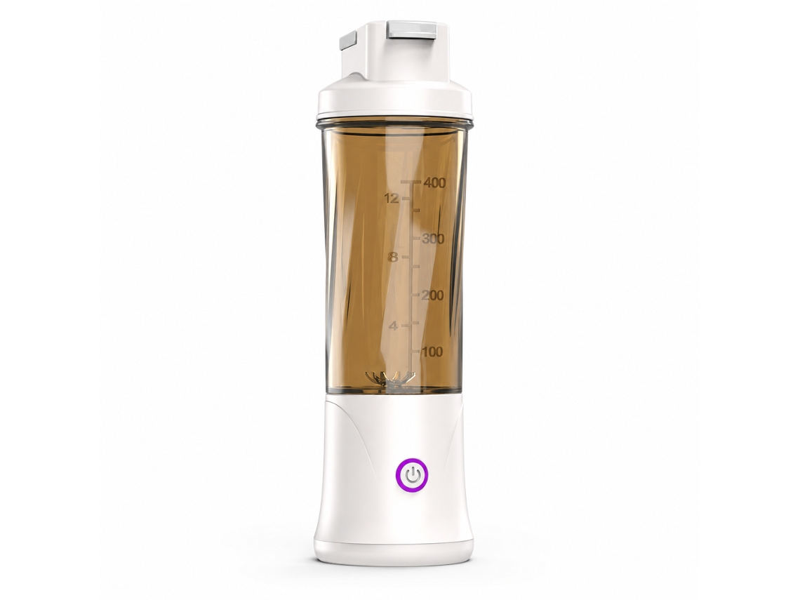 Liquidificador Portátil Recarregável Usb-c 400 Ml Amarelo, 3,7 V, 12 Lâminas, Para Batidos E Viagens