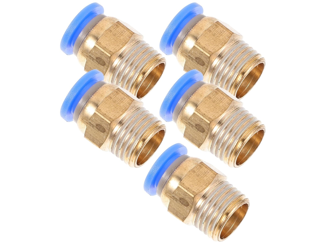 Conjunto De 5 Conectores Rápidos Para Ar Comprimido Com Rosca Macho De 1/4" X 8mm De Diâmetro
