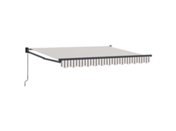 Vidaxl Toldo Retrátil Cinza Claro E Branco 4,5 × 3 M