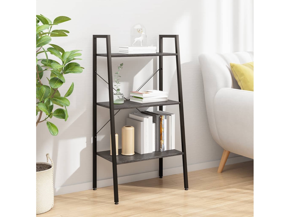 Vidaxl Estante De Pé 3 Prateleiras 56x35x108 Cm Preto