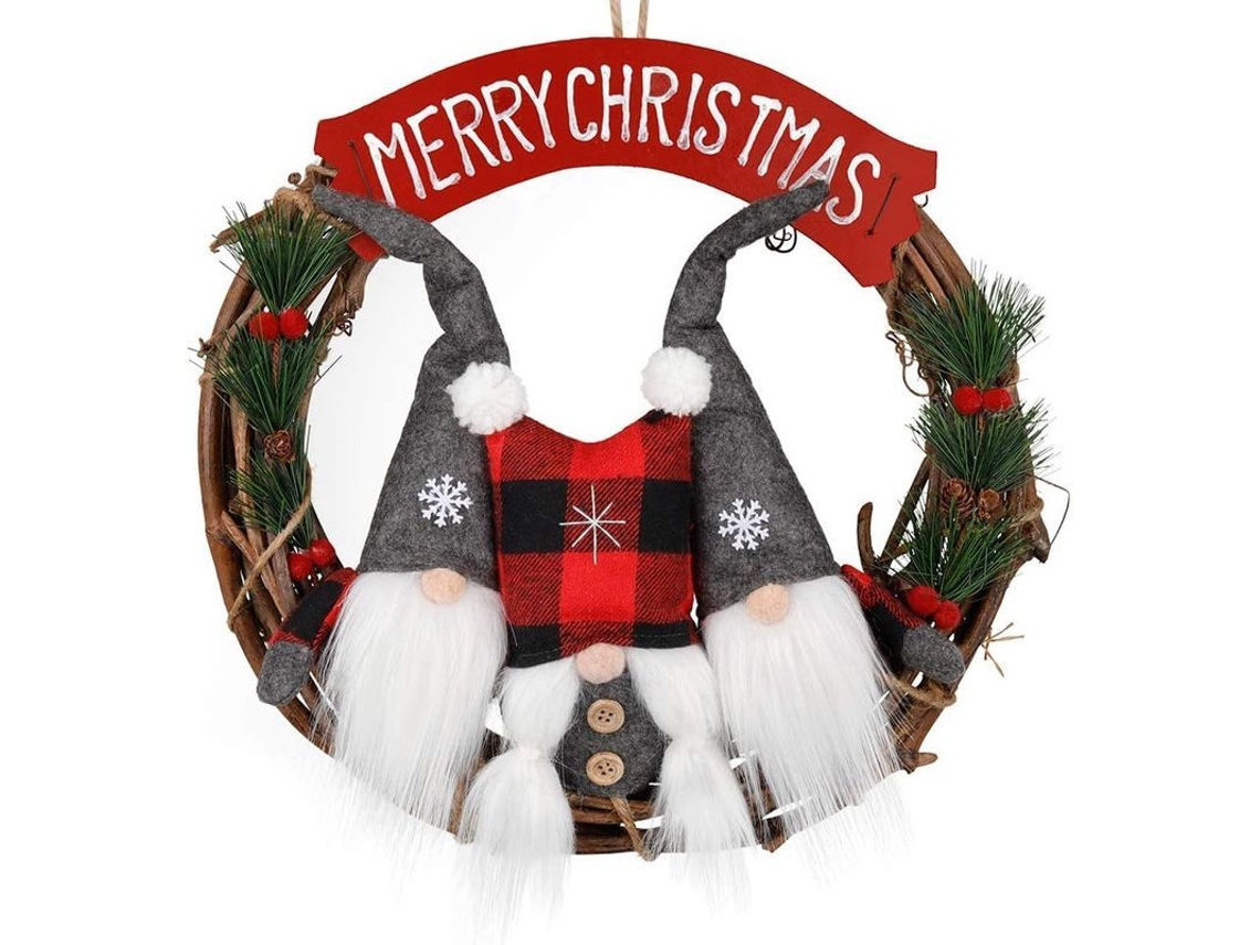 Rosinha de Natal com Duendes Suecos, Porta da Frente, Ornamentos de Papai Noel