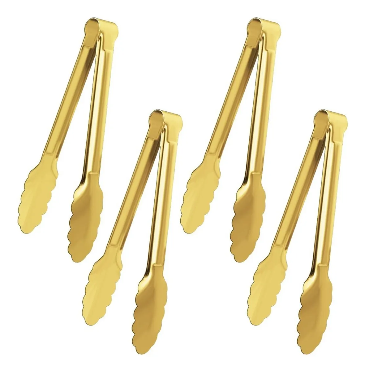 Conjunto De 4 Pinças De Cozinha De Aço Inoxidável Douradovayotoy