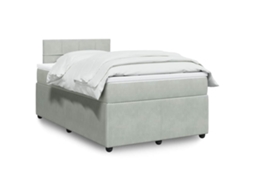 Vidaxl Cama Boxspring Com Colchão 120x190 Cm Veludo Cinzento-claro