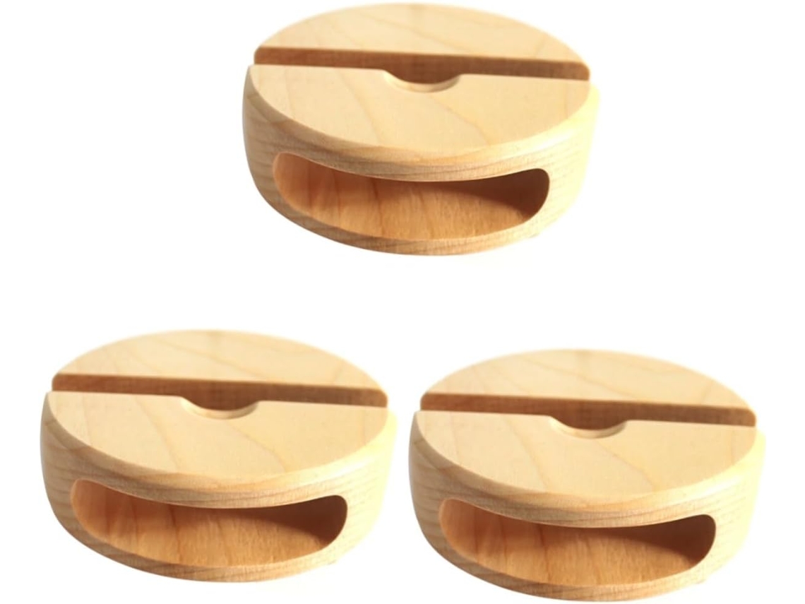 Conjunto De 3 Elegantes Suportes De Madeira Para Celular, Suporte De Mesa Criativo Para