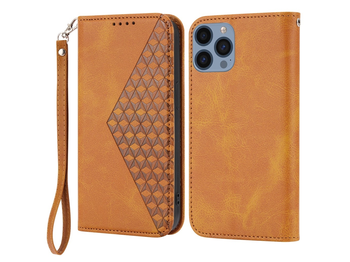Capa Para Iphone 15 Pro Max Pele Sintética Amarelo