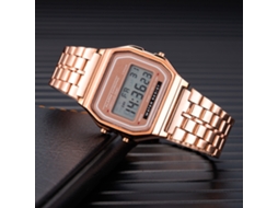 Relógio Digital de Luxo Masculino , em Ouro, Prata e Aço Inoxidável, Relógio Eletrônico Resistente a Choques. MDUG (ouro Rosa)