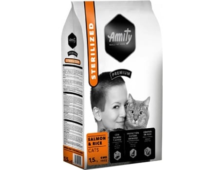 Ração para Gatos AMITY Premium Esterlizado Salmão e Arroz (1.5 Kg)