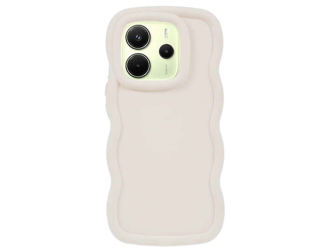 Capa Protetora De Tpu Com Moldura Ondulada Exclusiva E Moldura Branca Para Xiaomi Redmi Note 14 4g (163,25 Mm)