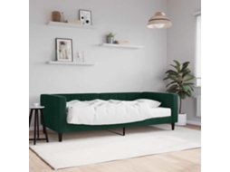 Vidaxl Sofá-cama Com Colchão 90x200 Cm Veludo Verde-escuro