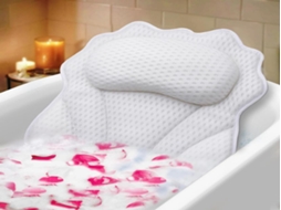 Lurelia Almofada Banho, Malha 4d, Ergonómica, Ventosas, Presente, Banheira Spa, Rosa