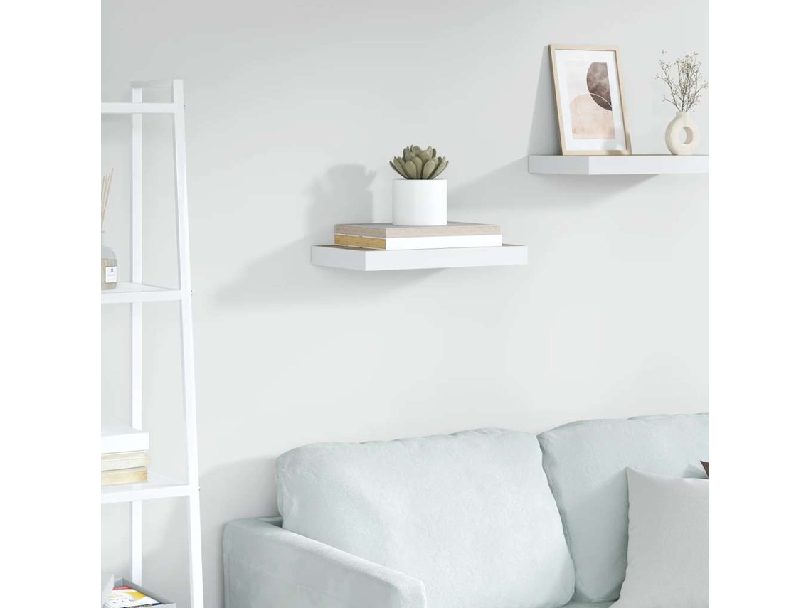 Vidaxl Prateleira De Parede Suspensa 50x23,5x3,8cm Mdf Carvalho E Branco