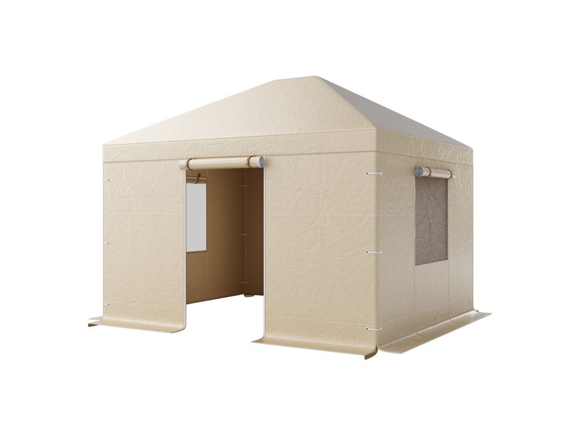 Capa para Gazebo de Inverno, 3,09 X 3,69 M, Resistente Às Intempéries com Paredes Laterais e Janelas Malha, Material Polietileno, Não Inclui Gazebos