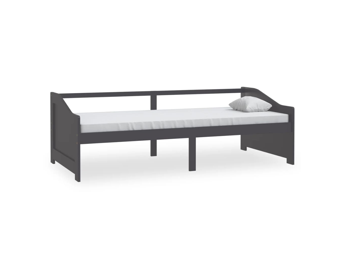 Sofá Cama de 3 Lugares 90x200 cm Pinho Maciço Cinzento Escuro MAISON EXCLUSIVE