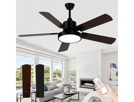 Candeeiro Goeco Ventilador Nórdico Moderno Simples, Luz De Três Cores, Ventilador Com Controlo Remoto