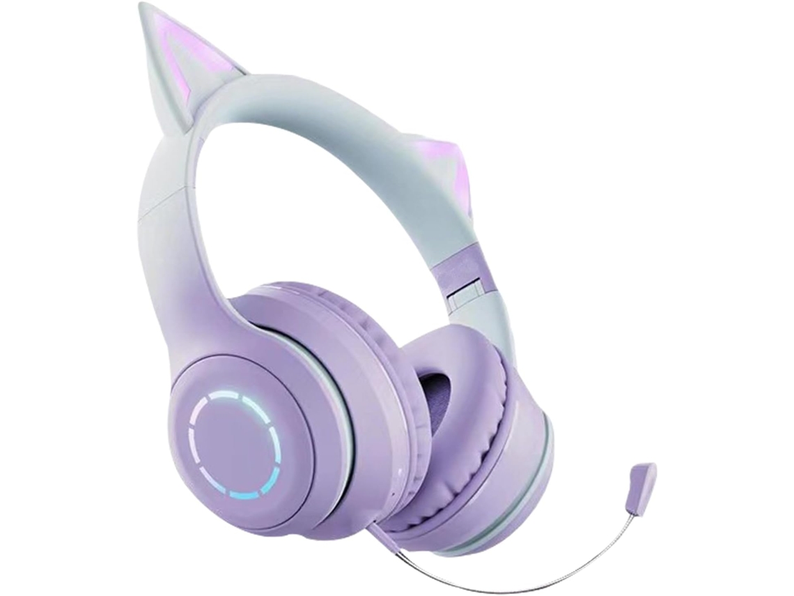Fones De Ouvido Com Orelhas Gato Iluminadas Por Led Rgb, Dobráveis E Com Som Estéreo