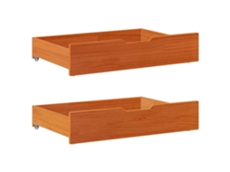 Under-bed Drawer, Under-bed Drawers Vidaxl Marrom Madeira De Pinho (85 X 55 X 16 Cm)