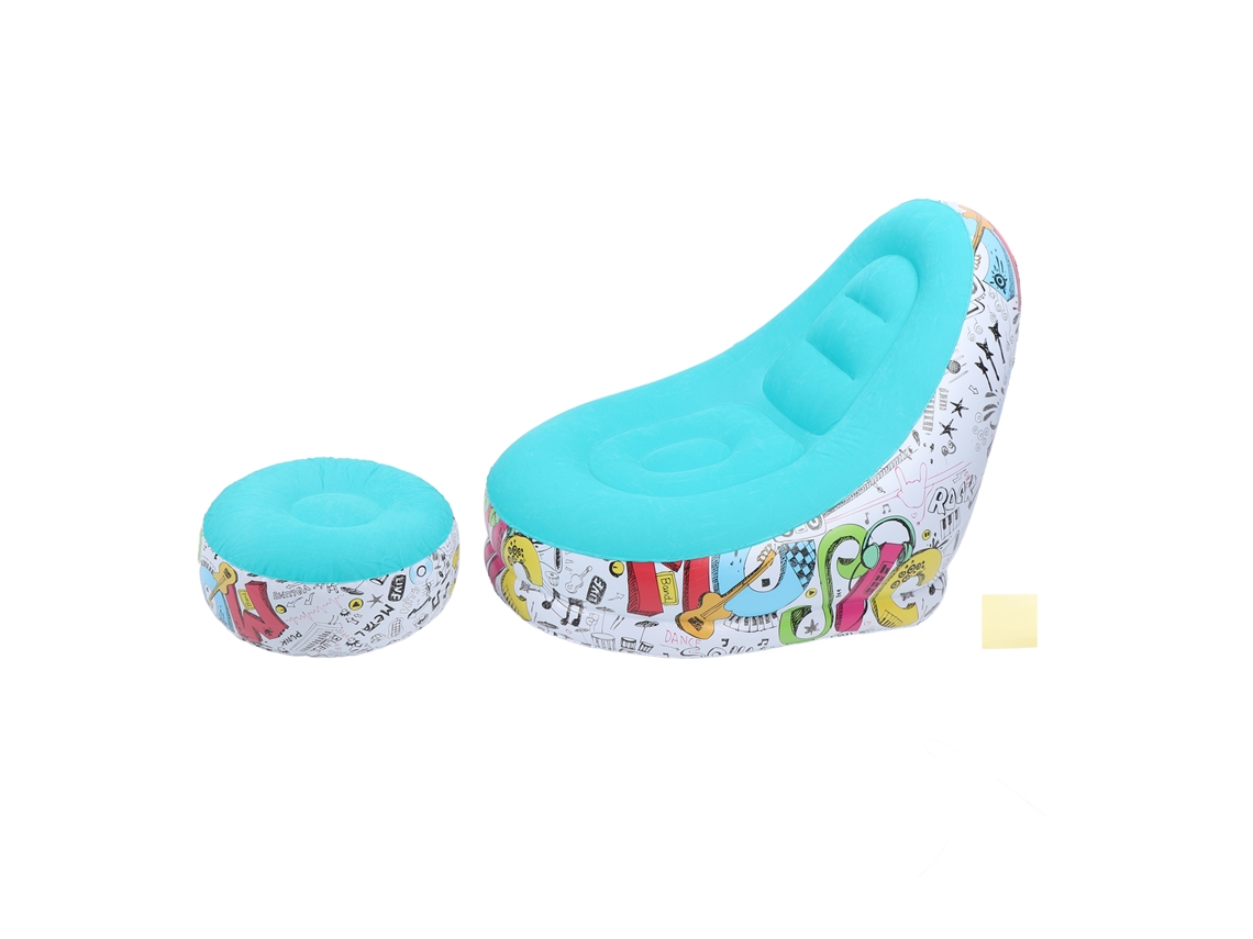 Cadeira de Ar Inflável com Puff para Camping Ciano
