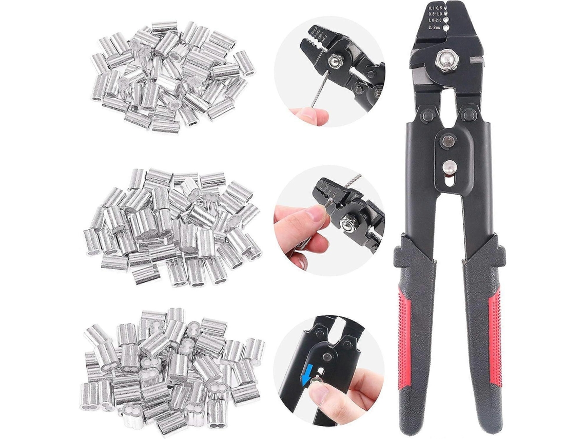 Ferramenta de Crimpagem com 150 Terminais Duplos de Alumínio de 1,2/1,5/2 Mm AQUAFORGE
