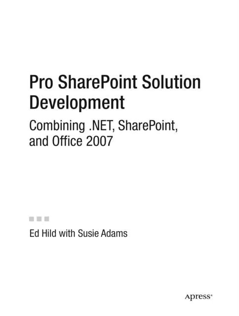 Livro Pro Sharepoint Solution Development De Ed Hild (inglês)
