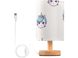 Luminária De Mesa Led Frodotgv Com Unicórnios Verdes E Azuis Em Juta, Estilo Fazenda, Ideal Para Dormitórios E Quartos