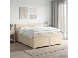 Vidaxl Cama Box Spring Com Colchão Creme 160 X 200 Cm Tecido