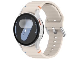 Bracelete para Samsung Galaxy Watch 7 Silicone com Grãos Ondeado e Fivela Prateada XIAOMOYU (40/44mm)