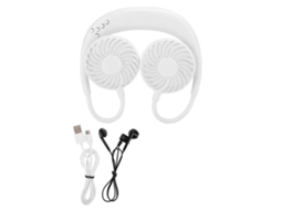 Ventilador De Pescoço Portátil Multifuncional, Power Bank, Alto-falante Bluetooth, Bateria, Resfriamento Fácil.
