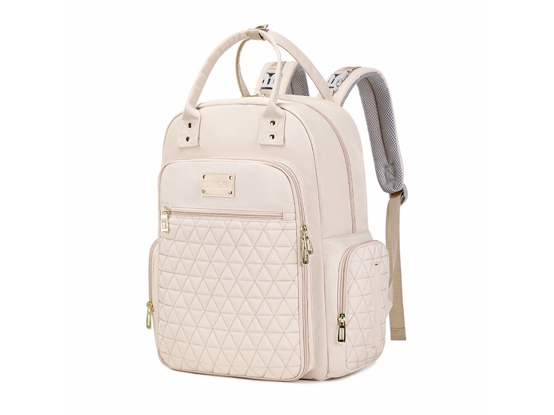 Bolsa De Fraldas De Grande Capacidade Mochila Multifuncional Mãe E Bebê Bolsa De Viagem Mochila Para Mulheres Grávidas Bege 