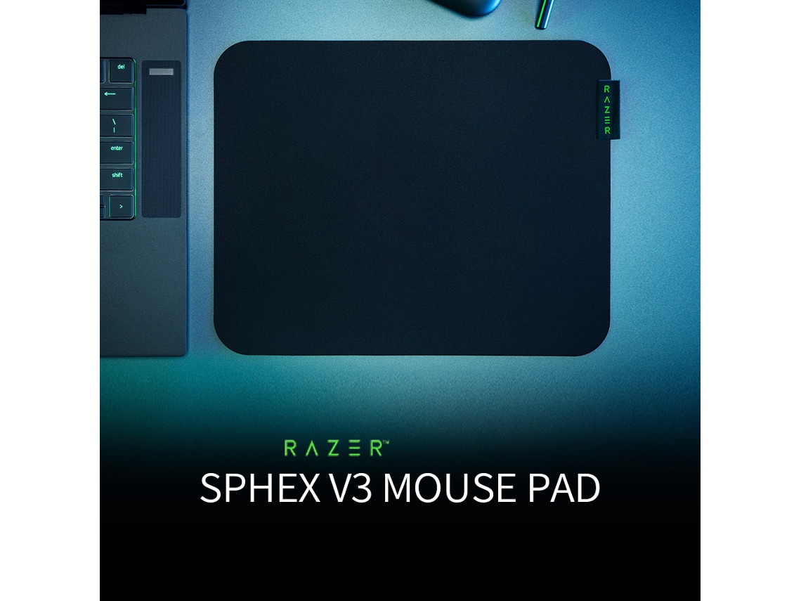 Mouse Pad Para Jogos Ultra Fino Razer Sphex V3 Com Design Suave E Base Adesiva Pequena