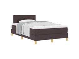 Cama Box com Almofada manual marrom escuro 120x200 cm