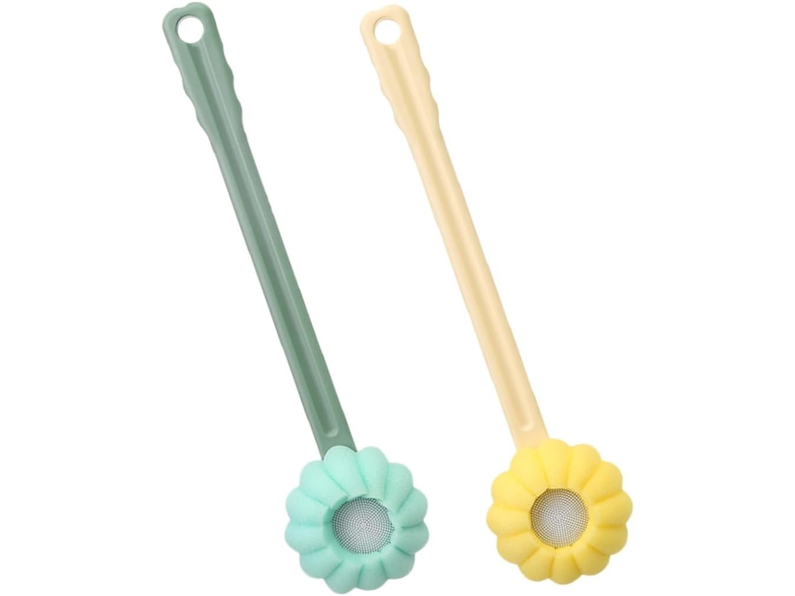 Lurelia Kit De 2 Escovas De Silicone Para Banho De Cuidado Corporal, Cabo Longo, Com Argola E Massagem Suave, Uso Diário