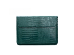 Capa para Portátil HEXINYIGJLY Pu 13.3" com Suporte,para Macbook Air A3240 M4/a2681 M2/a1466 A1369 Verde Escuro Crocodilo