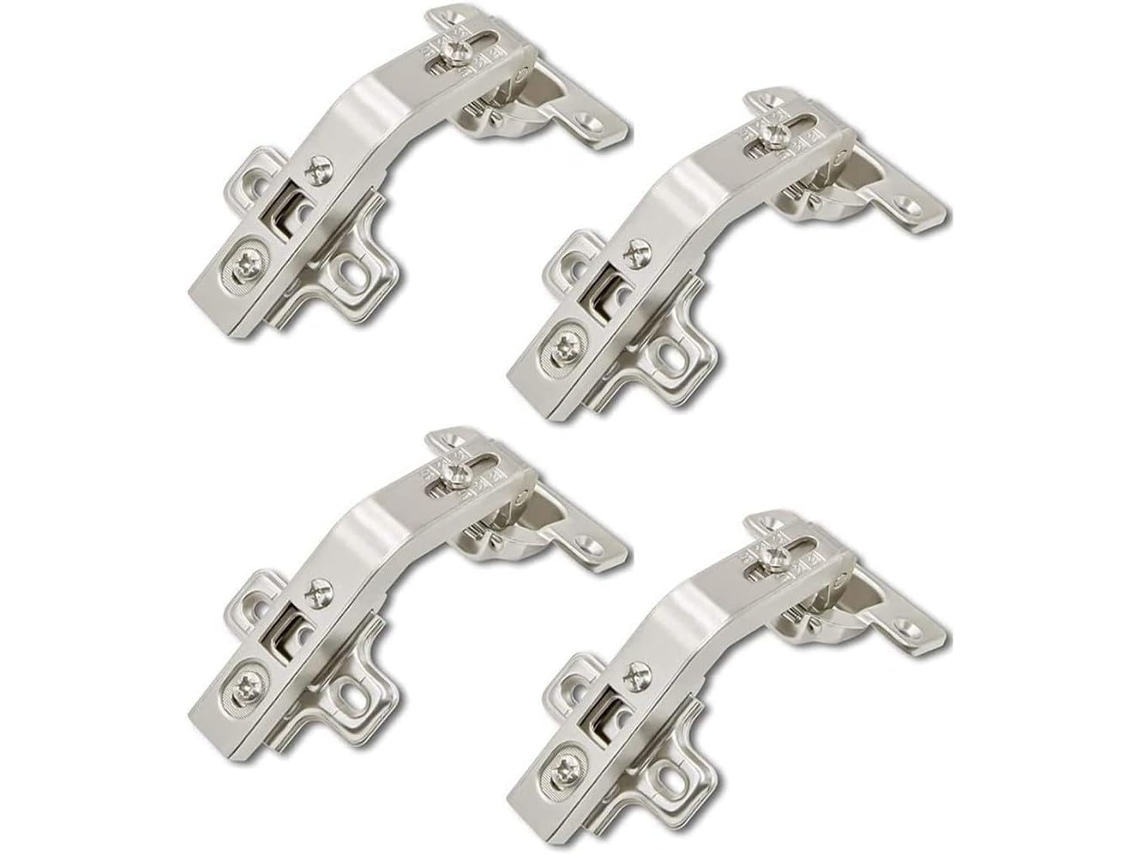 Conjunto De 4 Dobradiças Canto 135 Graus Para Armários Cozinha, Em Aço Laminado A Frio Zincado, Com Encaixe De 35mm