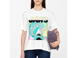 Rockinstone Jaws Movie Neon Waves White Adult T-shirt Size:xxl