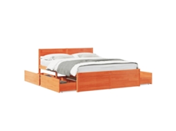 Bed Frame, Bed Frames Vidaxl Marrom Madeira De Pinho (160 X 200 Cm)