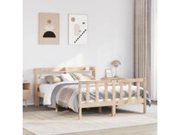 Vidaxl Cama Sem Colchão 160x200 Cm Madeira De Pinho Maciça
