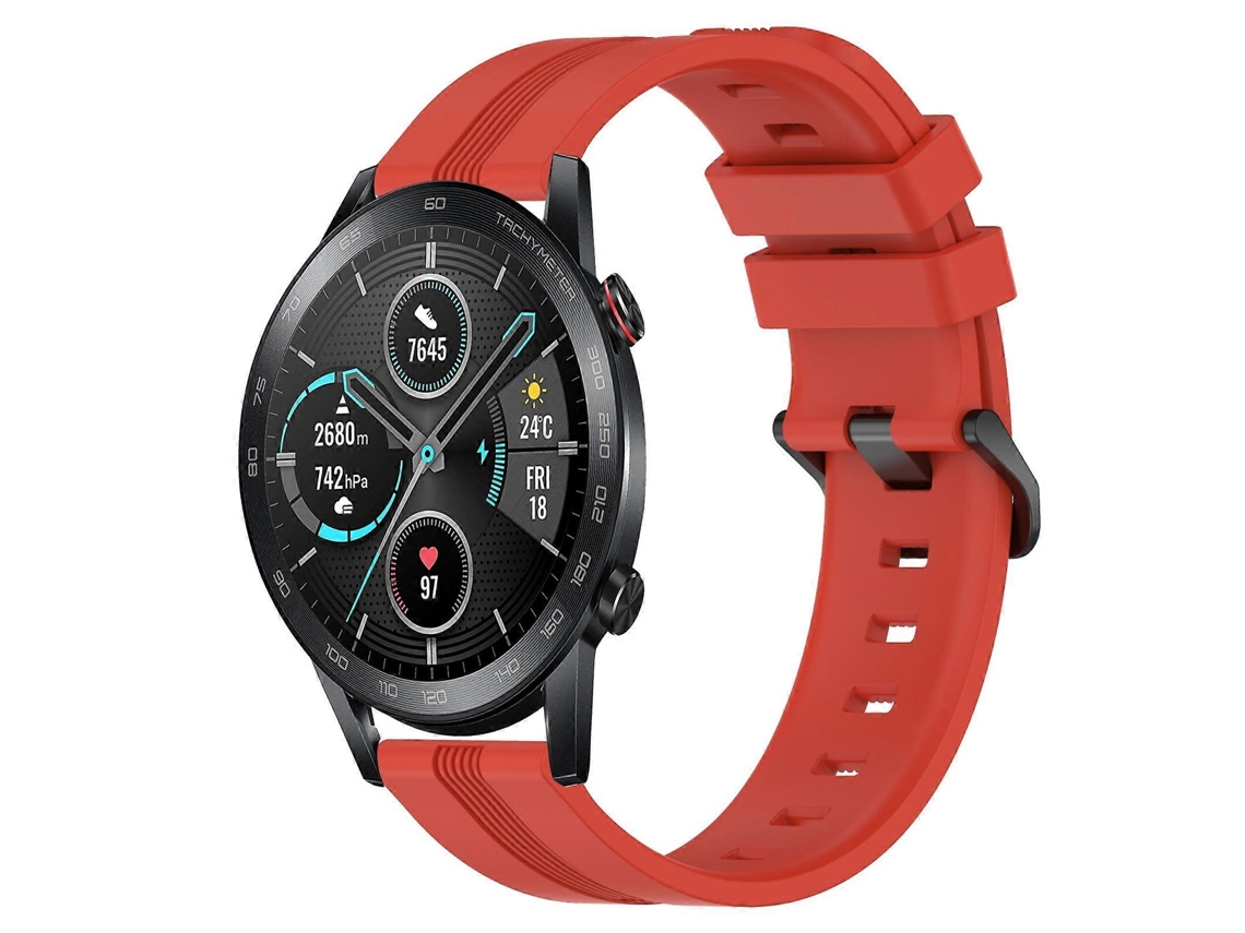 Pulseira De Silicone Listrada Côncava Para For Honor Magic Watch 2, 46 Mm X 22 Mm