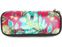 Estojo Grande Com Estampa Floral Abstrata, Ideal Lápis, Marcadores E Maquiagem Também Funciona Como Nécessaire