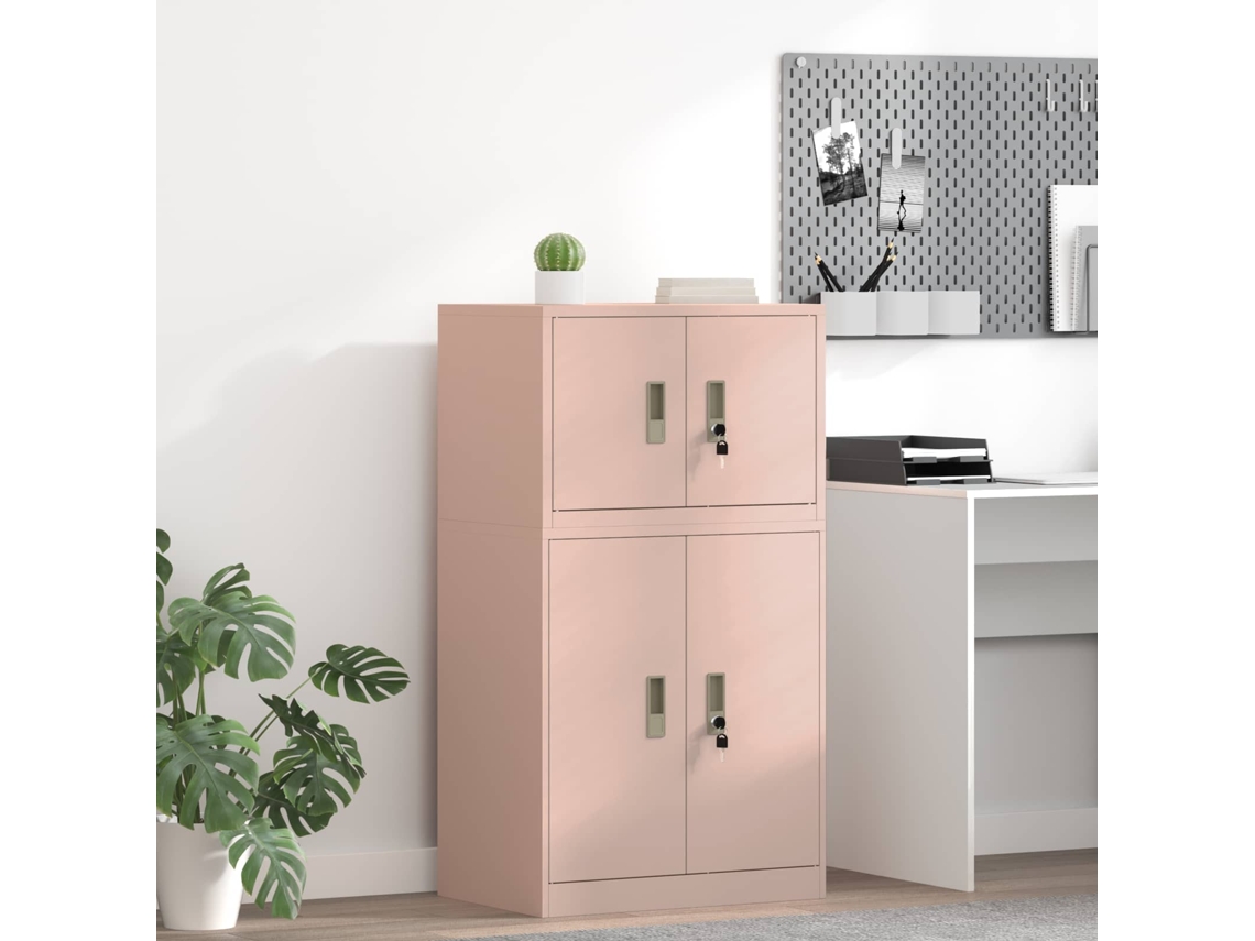 Vidaxl Armário De Arrumação Rosa 60 X 40 X 40 Cm Aço