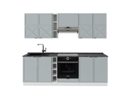 Fama Da Cozinha, 235cm, Pt Antracite, Azul Claro Cinza/branco, Branco, Vicco
