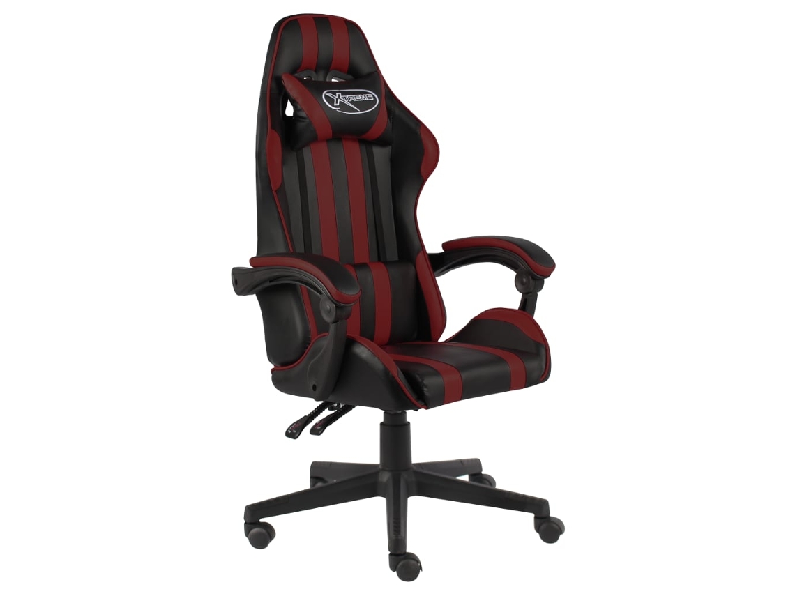 Vidaxl Cadeira Estilo Corrida Couro Artificial Preto E Vermelho Tinto