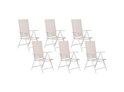 Juego De Sillas Plegables Beliani Catania De Aluminio Beige 54x65x103