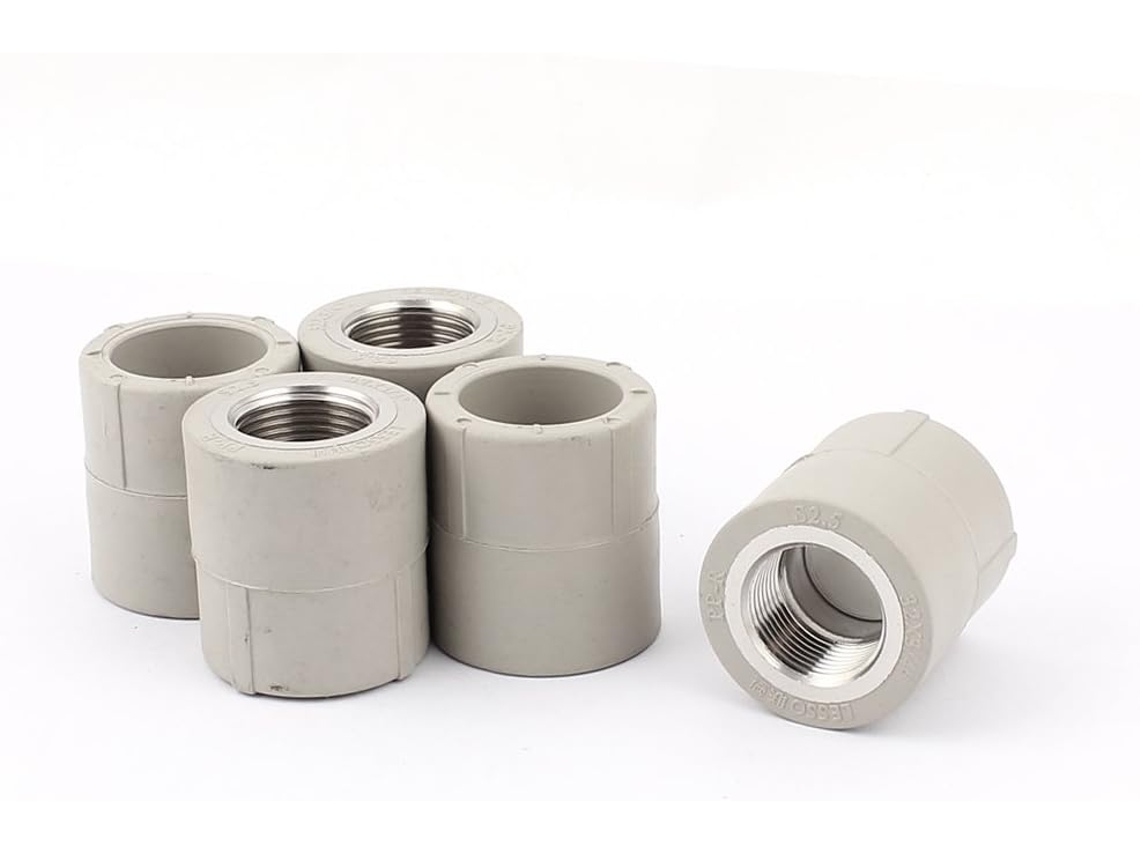 Conjunto de 5 Conectores Tubo Ppr Retos com Rosca Fêmea 3/4'' na Cor Cinza CHABERLU