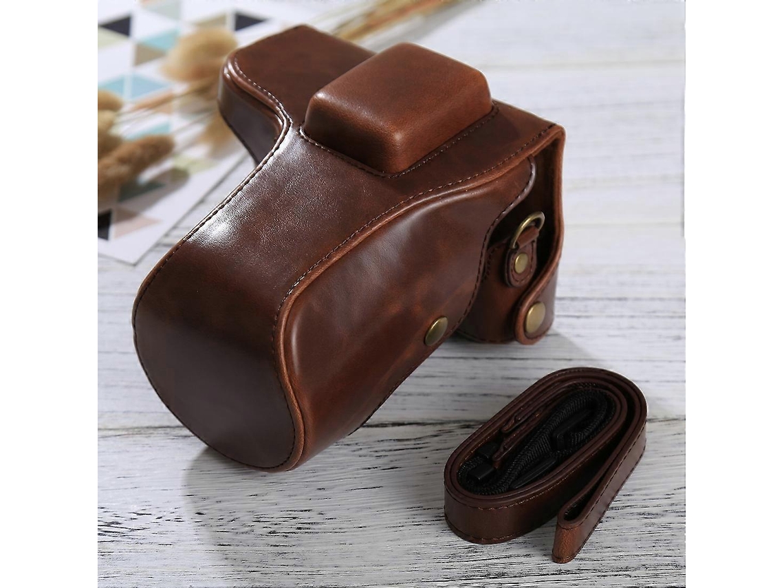 Bolsa De Couro Pu Para Câmera Samsung Nx300 Com Alça Para Todo O Corpo.