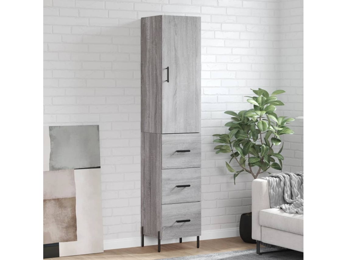 Armario alto 34,5x34x180 cm Madera procesada Gris Sonoma